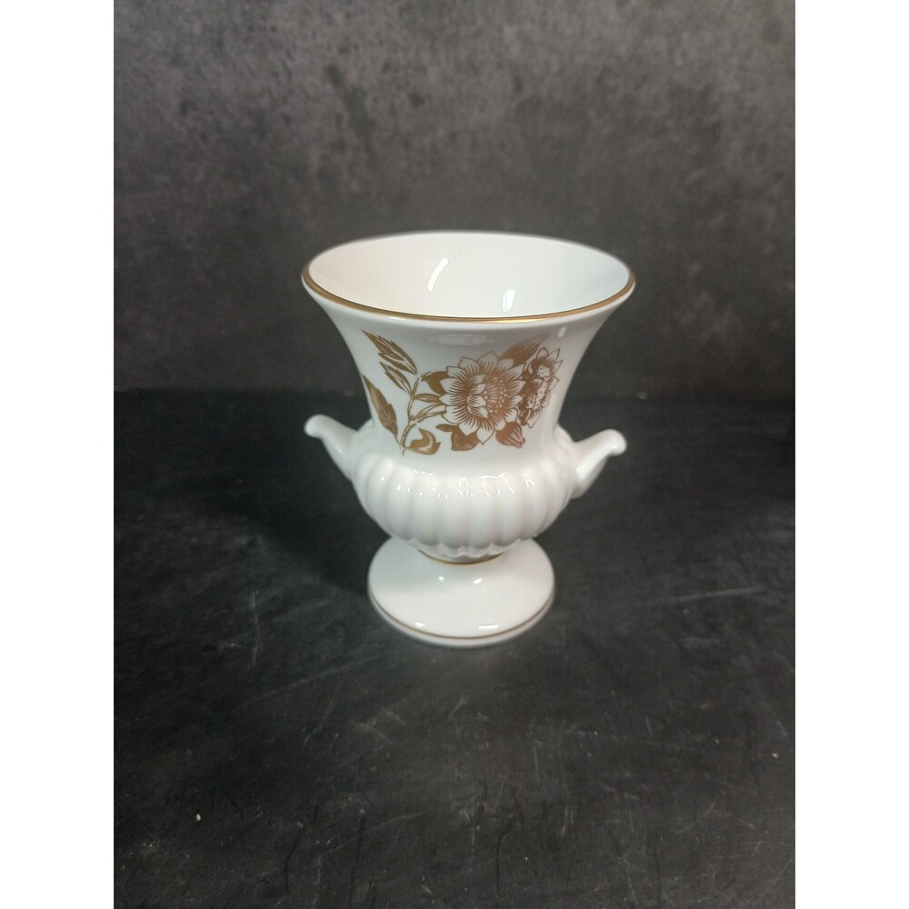 Wedgwood Gold Floral Mini Urn / Vase / Small Sugar Bowl 3.5"